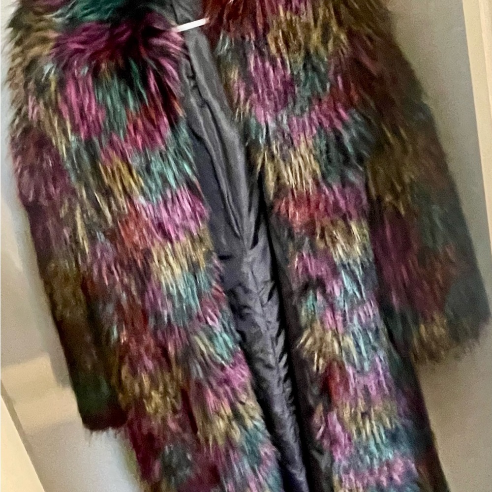 Nasty Gal Multicolor Faux Fur Coat